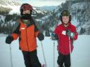 Kent and Jensen skiiing