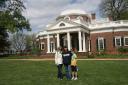 Sara, Jensen and Kent in front of Monticello