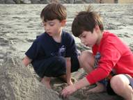 Joshua and Joey at the beach